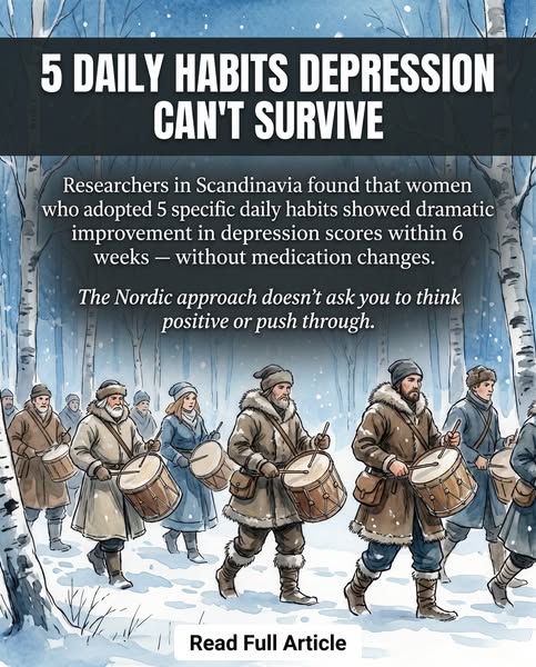The ad promotes an article that discusses 5 daily habits that can help manage depression without medication. It presents