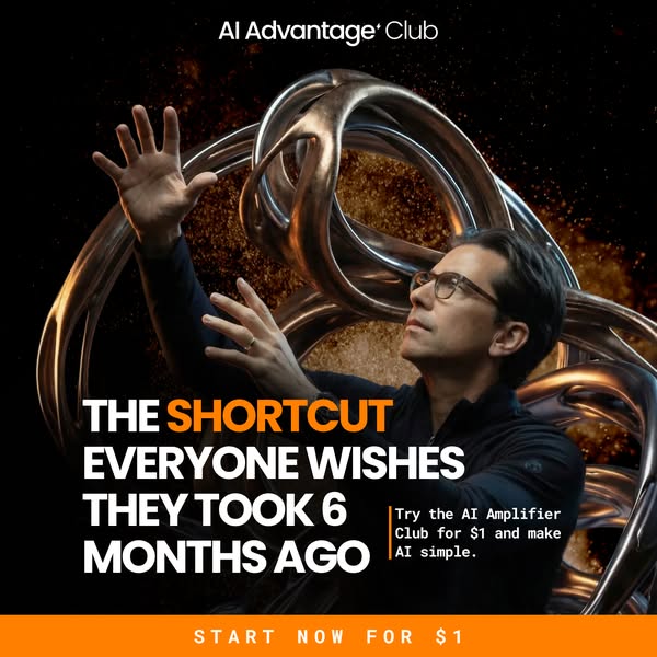 This ad promotes the AI Amplifier Club, suggesting it is a shortcut to making AI simple and something people wish they h