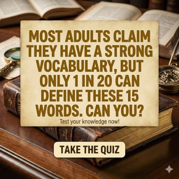 This ad challenges users to test their vocabulary knowledge with a quiz, highlighting that only a small percentage of ad