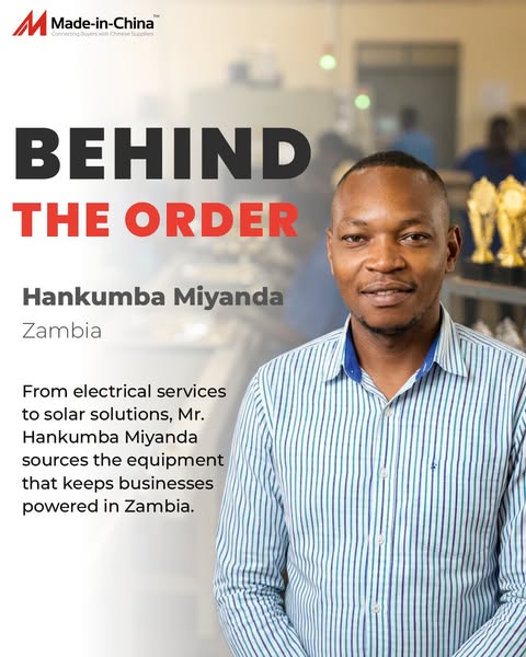 This ad is promoting Made-in-China by telling the story of Hankumba Miyanda from Zambia who sources equipment that keeps