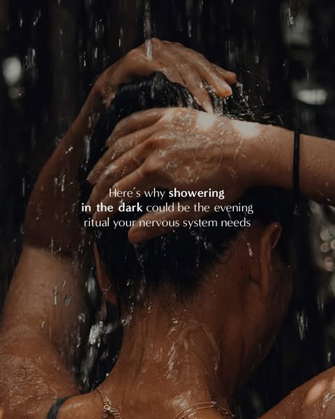 This ad suggests that showering in the dark can be a relaxing evening ritual.