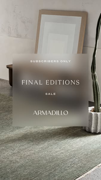 The ad features a carpet shown in a stylish living room setting with a semi-transparent overlay promoting a 'Final E