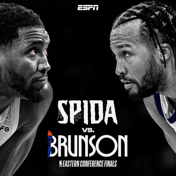 This ad promotes the Eastern Conference Finals between Spida and Brunson, presented by ESPN.
