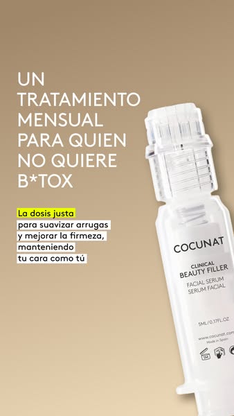 The image ad promotes Cocunat's Clinical Beauty Filler facial serum. The ad targets individuals who want to soften w