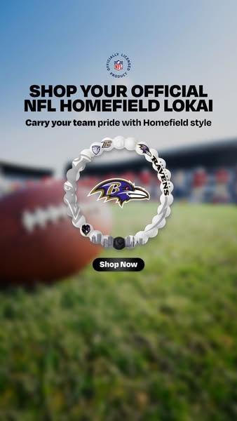 This ad promotes Lokai's officially licensed NFL Homefield bracelet, encouraging viewers to shop now and carry their