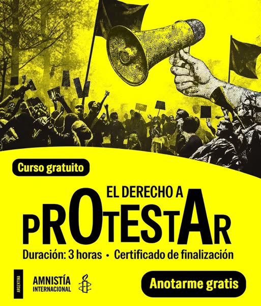 This ad promotes a free course on the right to protest, presented by Amnesty International.
