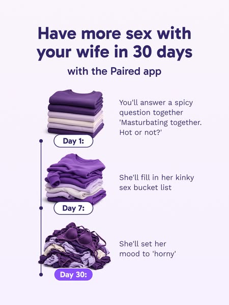 The image ad shows a series of folded shirts, representing 30 days. The ad promotes the Paired app and suggests that wiv