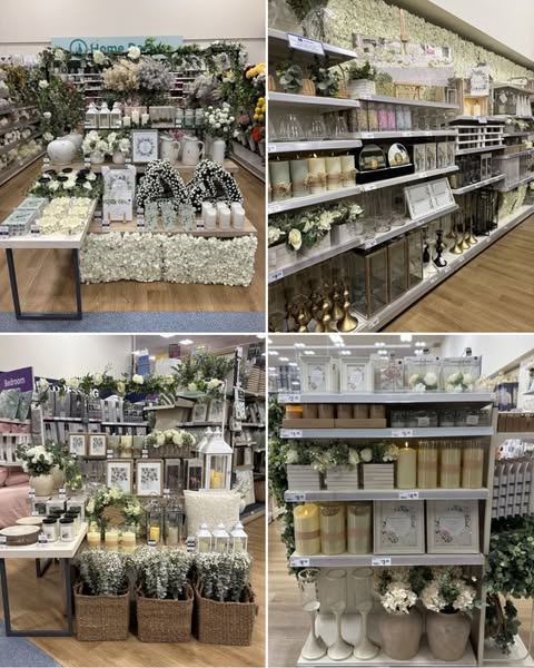 This ad is showcasing various home decor items, all of which are mostly white, and would be suitable for a bedroom.