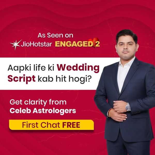 This is an image ad for an astrology service that focuses on the timing of one's wedding. It features a male astrolo