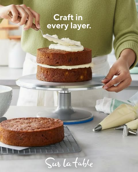 This ad shows a person frosting a cake while emphasizing the ease of crafting with the brand's products. The ad show