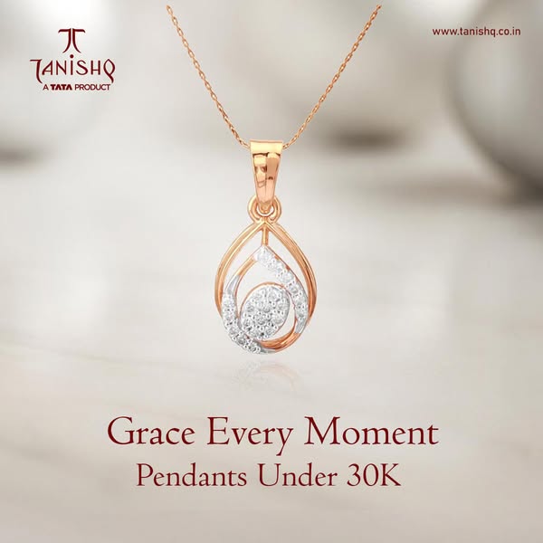This ad showcases a close-up of a gold and diamond pendant, emphasizing its elegance and affordability. The headline 