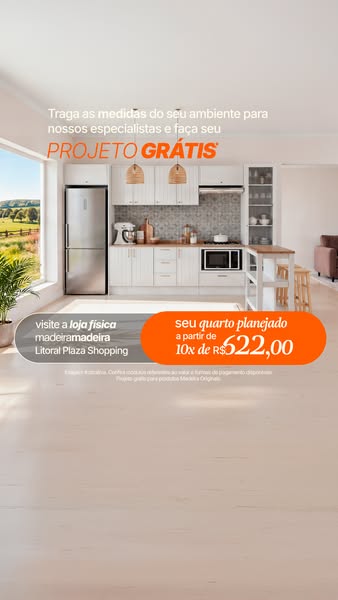 This ad for Madeiramadeira features a kitchen showroom and promotes free design consultation and special pricing.