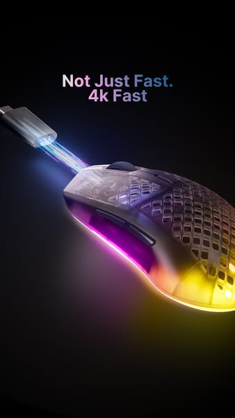 This image ad for a gaming mouse highlights its speed with the text "Not Just Fast. 4K Fast". The ad features 