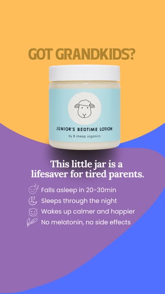 This ad is targeting grandparents with a product that will help their grandchildren sleep better at night.