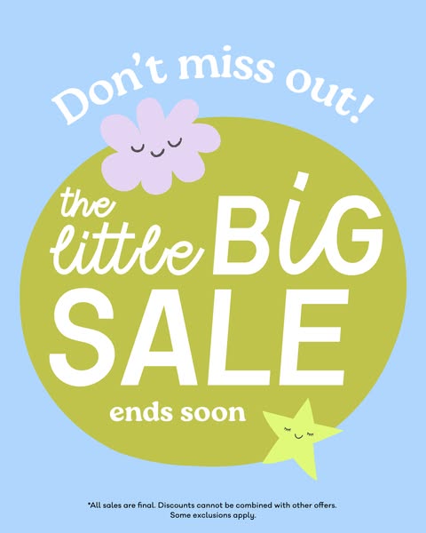 This is a graphic image ad announcing a sale. The visual features illustrated flowers and a star.
