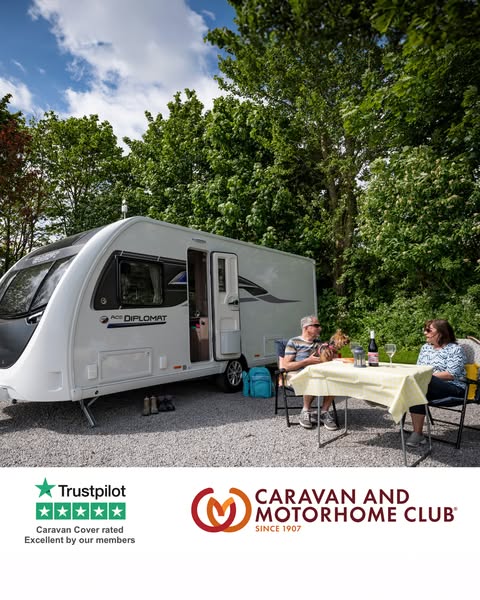 The ad features a relaxing day in the life with an RV, showcasing a couple relaxing outside their camper.