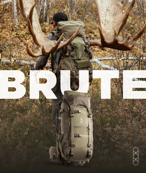 The ad features an image of a man hiking in the woods with a large backpack, suggesting the product's durability and
