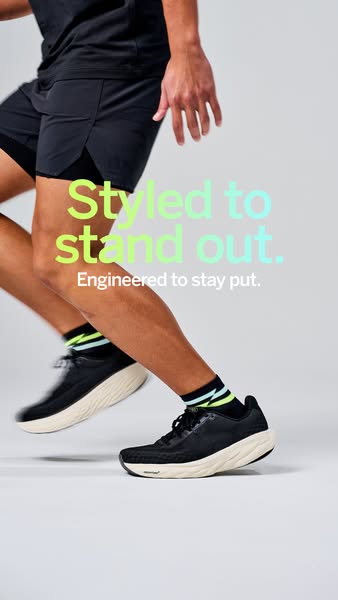 This ad for running shoes highlights both the style and engineered performance of the product. It focuses on how the sho