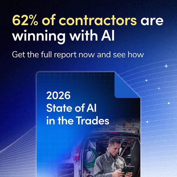 This ad promotes a report about how contractors are winning with AI.