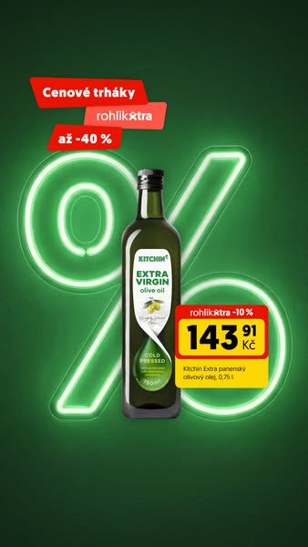 This ad promotes Kitchin Extra Virgin olive oil with a price discount. It emphasizes the price savings and availability 