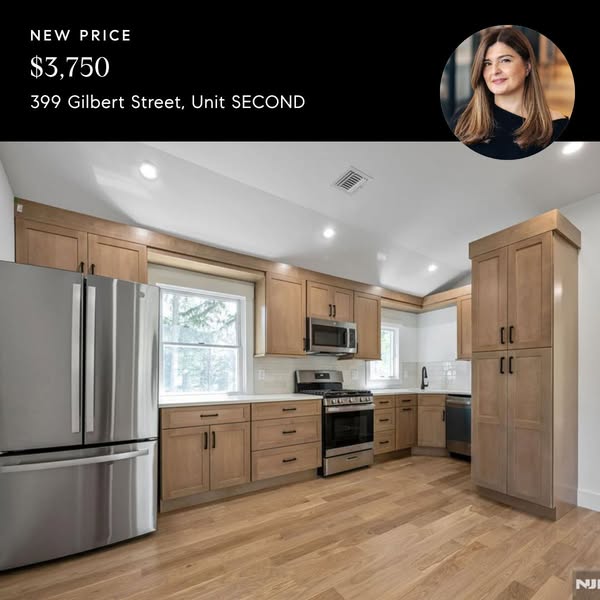 Ad showcasing a kitchen in a unit for sale.