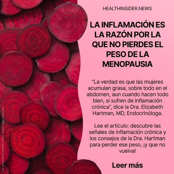 The ad is for Health Insider News and discusses how inflammation is the reason why women in menopause are not losing wei