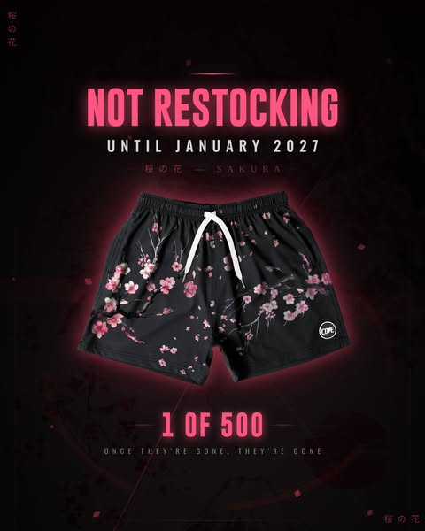 This image ad is designed to announce a limited run of shorts from the COPE brand, only 500 of which will be produced. T