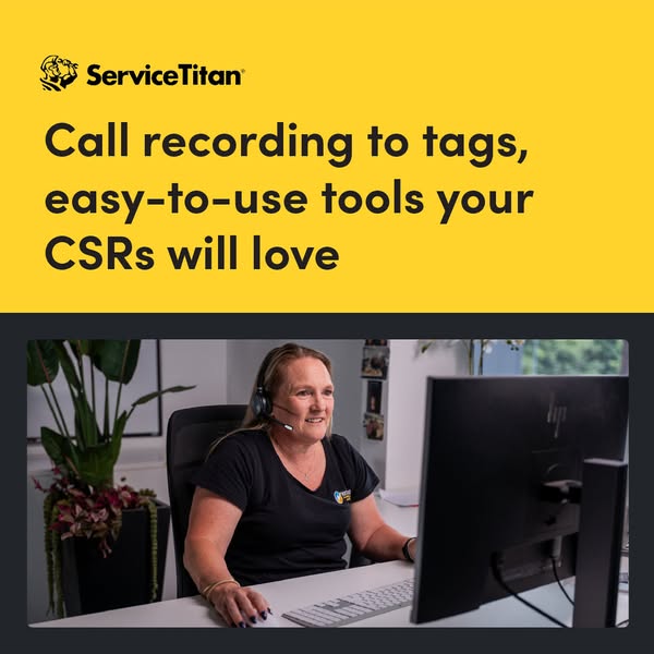 This ad promotes ServiceTitan, a software solution designed to streamline operations for home service businesses. The ad