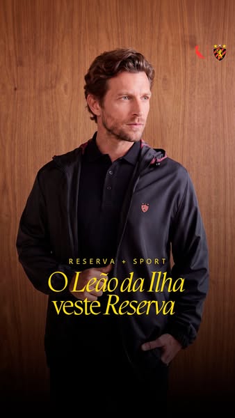 This ad features a man wearing a Reserva Sport jacket over a Reserva polo shirt. The ad promotes the collaboration betwe