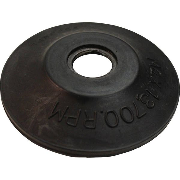 This ad features a black rubber disc with a hole in the center. The disc is likely an attachment for a power tool, and t