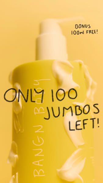 This ad promotes Bangn Body's jumbo-sized firming lotion, highlighting its limited availability and bonus offer to e