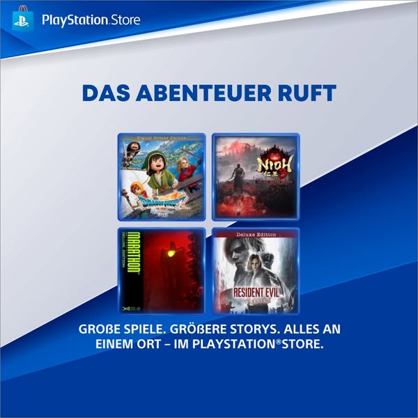 This ad is for Playstation store highlighting the availability of multiple new games. It calls users to adventure.