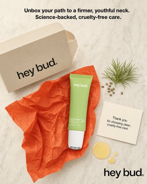 This ad for Hey Bud features a product unboxing to highlight the brand's commitment to cruelty-free care and youthfu