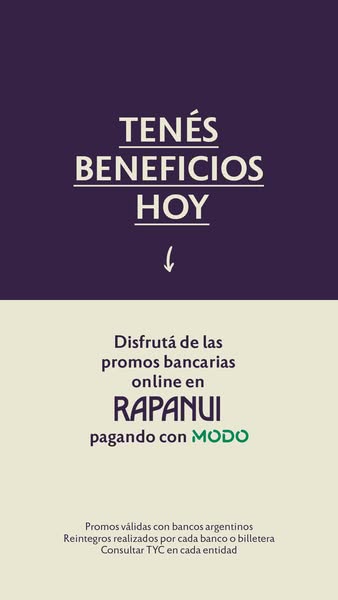 This ad promotes banking promotions at Rapanui when paying with Modo.
