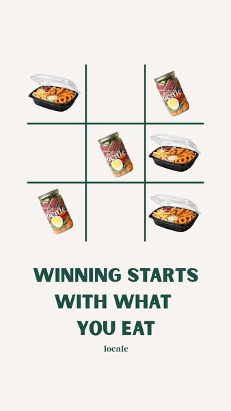 The ad features an image playing off the game tic-tac-toe with Locale containers to indicate that the first step towards
