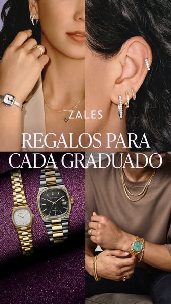 The ad showcases a collection of jewelry from Zales, positioning them as ideal graduation gifts. It features close-up li