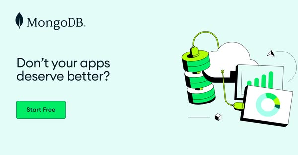 This ad for MongoDB uses a question to grab the viewer's attention and then offers a free way to start using the pro