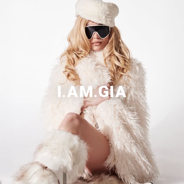 This ad features a model wearing I.AM.GIA brand clothing and accessories. The ad is designed to promote the brand and it
