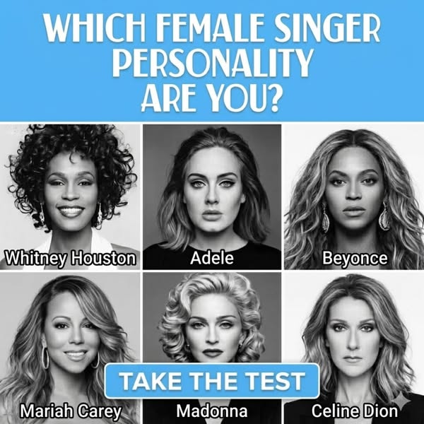 This ad promotes a quiz where people are matched with a female singer based on their personality. The ad features images