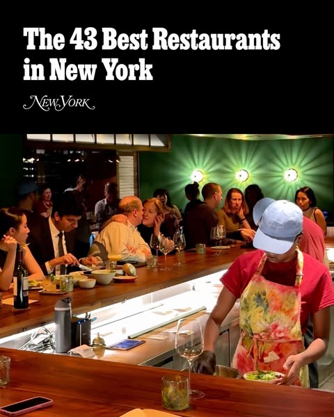 This ad promotes New York Magazine's list of the 43 best restaurants in New York City. The ad features a busy restau