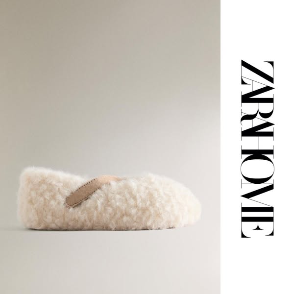 This ad showcases a pair of Zara Home slippers. The ad features a single image of the product against a neutral backgrou