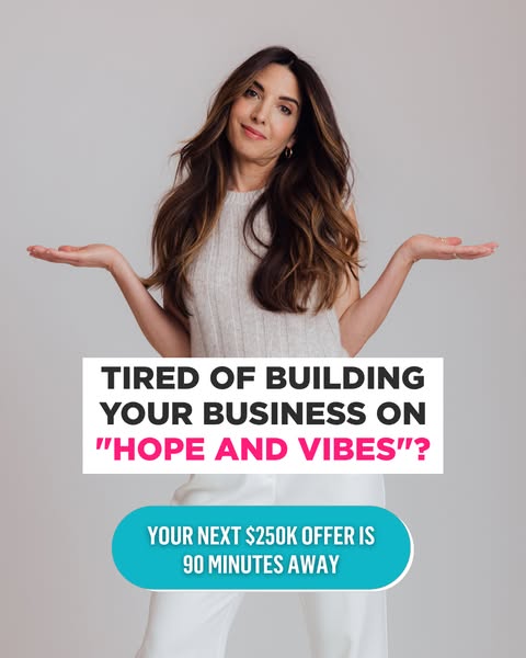 This image ad targets business owners who are tired of relying on vague strategies like "hope and vibes" to gr