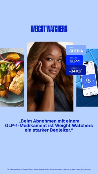 This ad for Weight Watchers features a testimonial from a woman named Cheria who lost 34kg using the GLP-1 medication pr