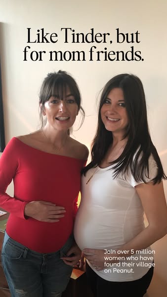 This image ad for Peanut uses a comparison to Tinder to introduce the app as a way for moms to find friends. The ad feat