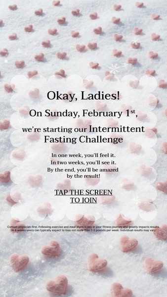 This ad promotes an intermittent fasting challenge for women starting on February 1st, promising visible results in a fe