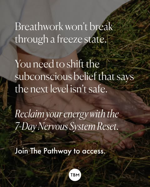 This ad promotes The Pathway program to address a freeze state by shifting subconscious beliefs. It offers a 7-Day Nervo