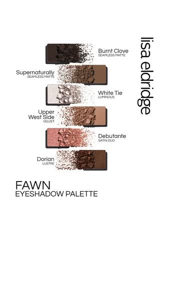 This image ad features eyeshadow palettes from Lisa Eldridge. The ad promotes the 'Fawn' eyeshadow palette, show