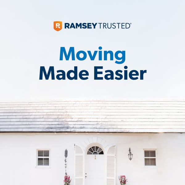 This image ad from Ramsey Trusted promotes moving services. The ad features a bright, clean image of a white house with 