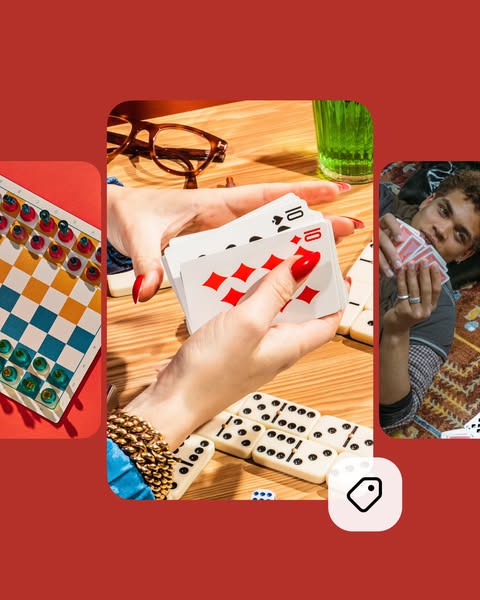 This Meta ad shows a stylized lifestyle image of various at-home game and leisure activities, possibly to promote produc