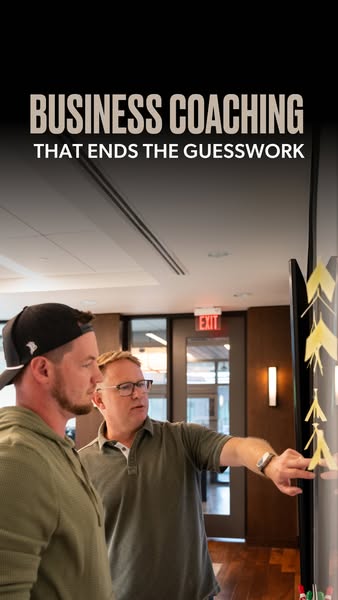 This ad features two men in a business setting, discussing strategies on a whiteboard. The headline emphasizes the elimi